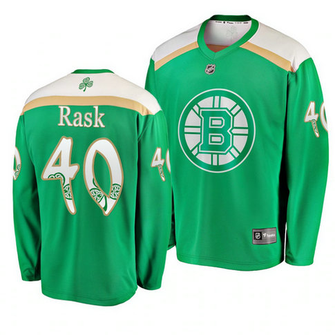 Bruins 40 Tuukka Rask Green 2019 St. Patrick's Day Adidas Jersey