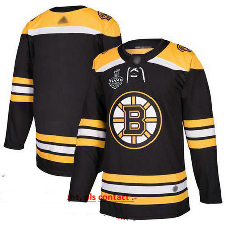 Bruins Blank Black Home Authentic Stanley Cup Final Bound Stitched Hockey Jersey
