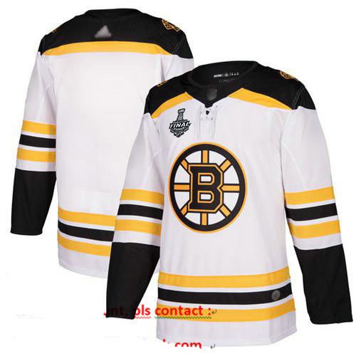 Bruins Blank White Road Authentic Stanley Cup Final Bound Stitched Hockey Jersey