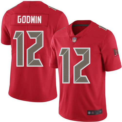 Buccaneers #12 Chris Godwin Red Youth Stitched Football Limited Rush Jersey