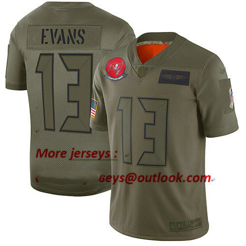 Buccaneers #13 Mike Evans Camo Youth Stitched Football Limited 2019 Salute to Service Jersey