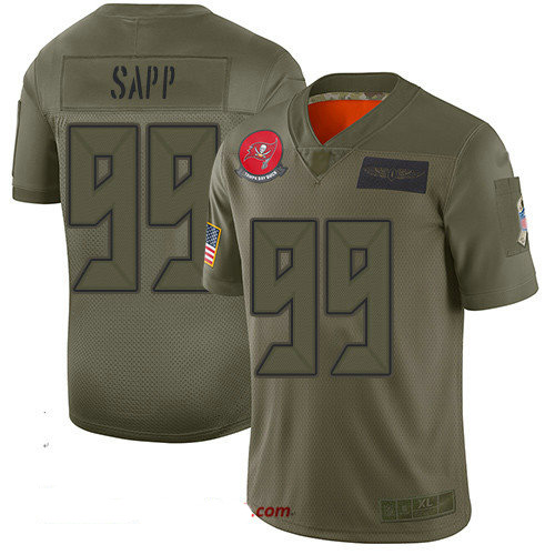 Buccaneers #99 Warren Sapp Camo Men's Stitched Football Limited 2019 Salute To Service Jersey