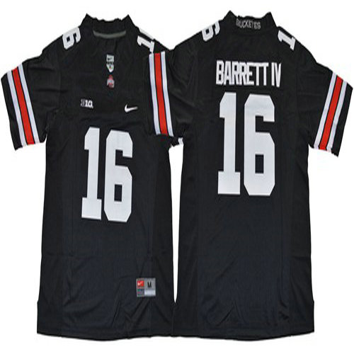 Buckeyes #16 J. T. Barrett IV Black Limited Stitched NCAA Jersey