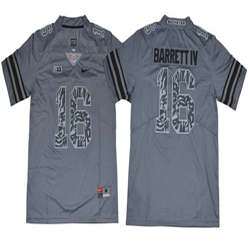 Buckeyes #16 J. T. Barrett IV Gray New Alternate Legend Limited Stitched NCAA Jersey