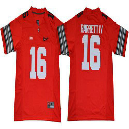 Buckeyes #16 J. T. Barrett IV Red Diamond Quest Stitched NCAA Jersey