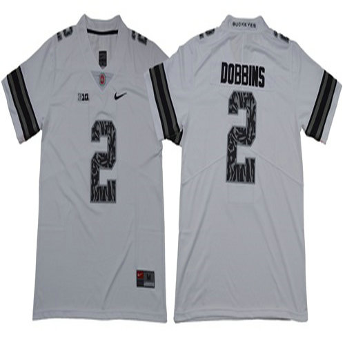 Buckeyes #2 J.K. Dobbins Light Gray Alternate Legend Limited Stitched NCAA Jersey
