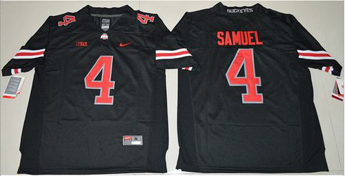 Buckeyes #4 Curtis Samuel Black(Red No.) Limited Stitched NCAA Jersey