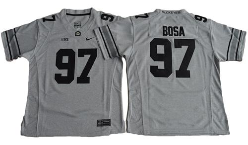 Buckeyes #97 Joey Bosa Gridion Grey II Women's Stitched NCAA Jersey