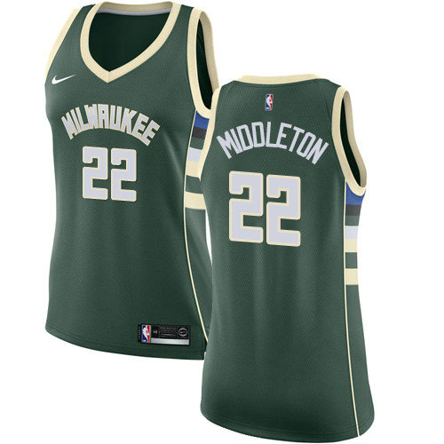 Bucks #22 Khris Middleton Green Women's Basketball Swingman Icon Edition Jersey