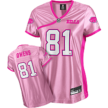 Buffalo Bills #81 Terrell Owens Pink Fashion women
