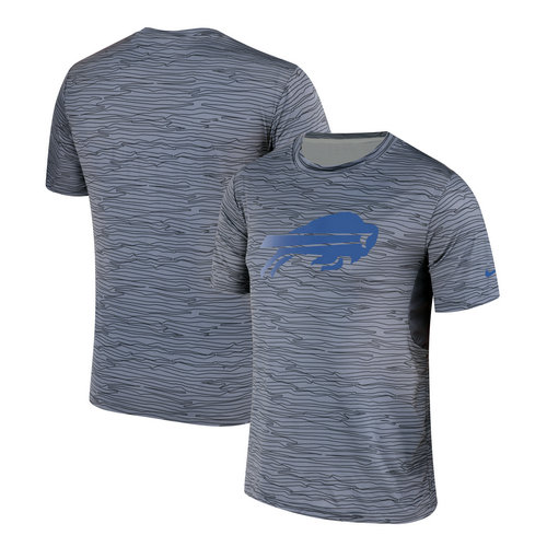 Buffalo Bills Nike Gray Black Striped Logo Performance T-Shirt