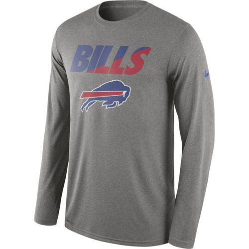 Buffalo Bills Nike Heather Gray Legend Staff Practice Long Sleeves Performance T-Shirt