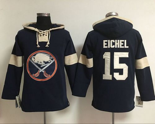 Buffalo Sabres 15 Jack Eichel Navy Blue Pullover NHL Hoodie
