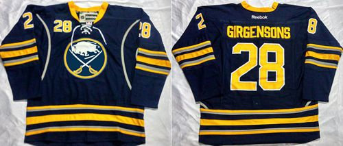 Buffalo Sabres 28 Zemgus Girgensons Navy Blue Home NHL Jersey