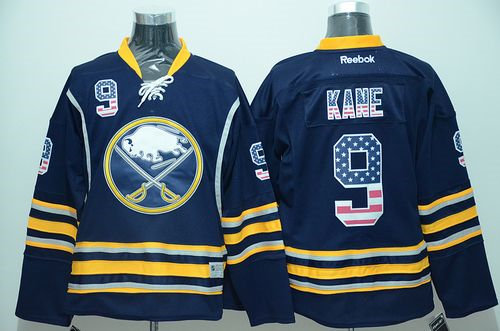 Buffalo Sabres 9 Evander Kane Navy Blue USA Flag Fashion NHL Jersey