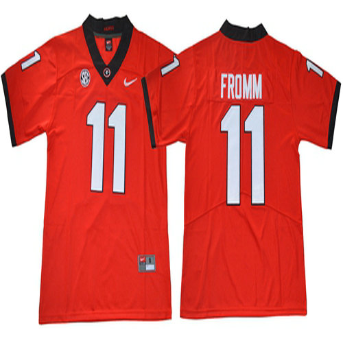 Bulldogs #11 Jake Fromm Red Limited Stitched NCAA Jersey