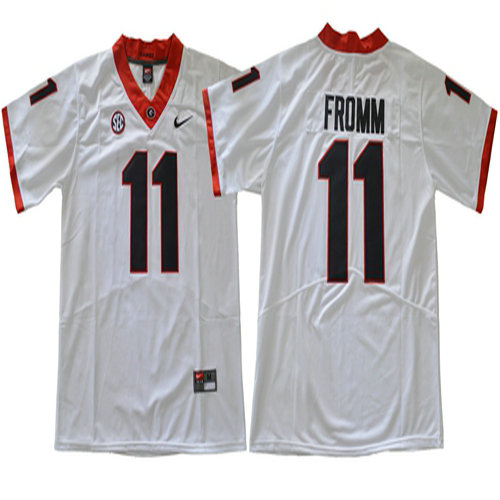 Bulldogs #11 Jake Fromm White Limited Stitched NCAA Jersey