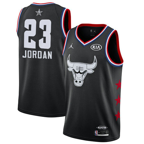 Bulls #23 Michael Jordan Black Women's Basketball Jordan Swingman 2019 All-Star Game Jersey