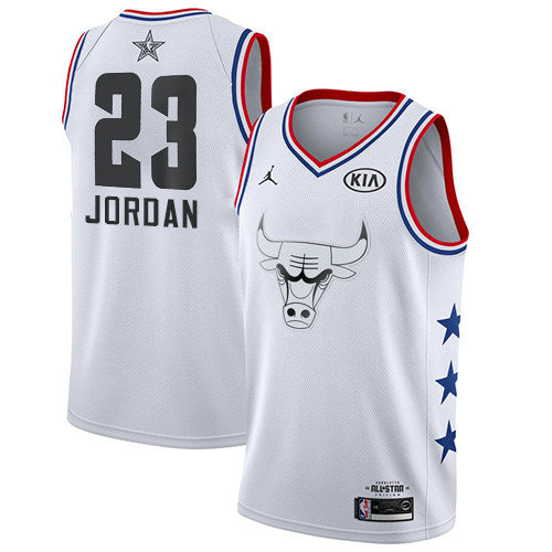 Bulls #23 Michael Jordan White Women's Basketball Jordan Swingman 2019 All-Star Game Jersey