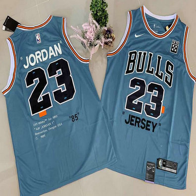 Bulls 23 Michael Jordan Blue Commemorative Edition Basketball Jersey