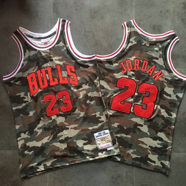 Bulls 23 Michael Jordan Camo 1997 to 98 Hardwood Classics Jersey