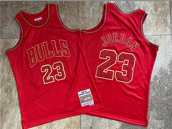 Bulls 23 Michael Jordan Red 1996-97 Hardwood Classics Jersey