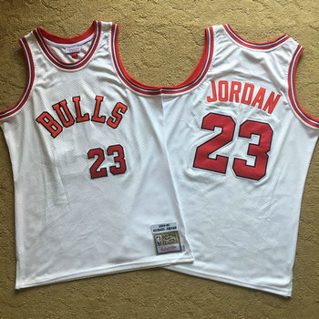 Bulls 23 Michael Jordan White 1984-85 Hardwood Classics Mesh Jersey