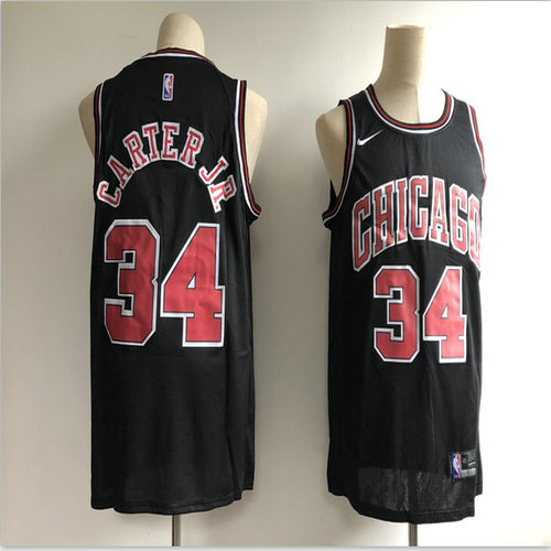 Bulls 34 Wendell Carter Jr. Black Nike Swingman Jersey