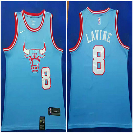Bulls 8 Zach Lavine Blue 2019-20 City Edition Nike Swingman Jersey