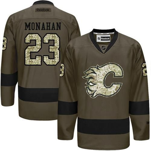 Calgary Flames 23 Sean Monahan Green Salute to Service NHL Jersey