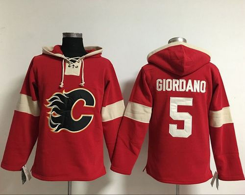 Calgary Flames 5 Mark Giordano Red Pullover NHL Hoodie