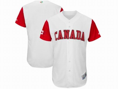 Canada Baseball Blank Majestic White 2017 World Baseball Classic Team Jersey