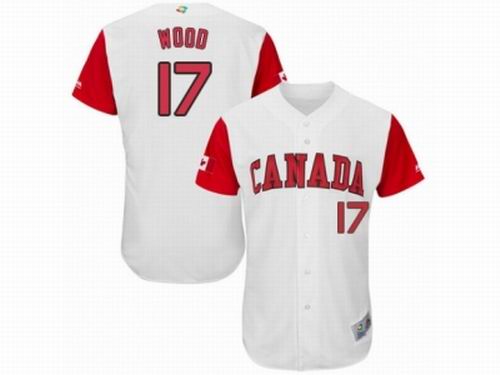 Canada Baseball Majestic #17 Eric Wood White 2017 World Baseball Classic Team Jersey