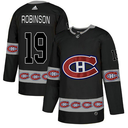 Canadiens 19 Larry Robinson Black Team Logos Fashion Adidas Jersey