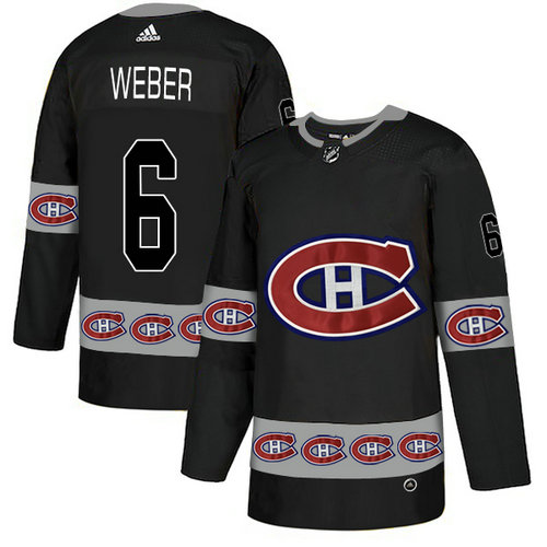 Canadiens 6 Shea Weber Black Team Logos Fashion Adidas Jersey