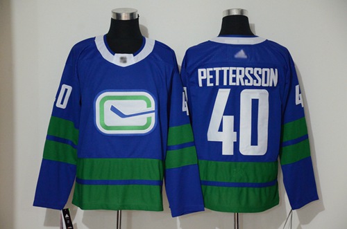 Canucks #40 Elias Pettersson Blue Alternate Authentic Stitched Hockey Jersey