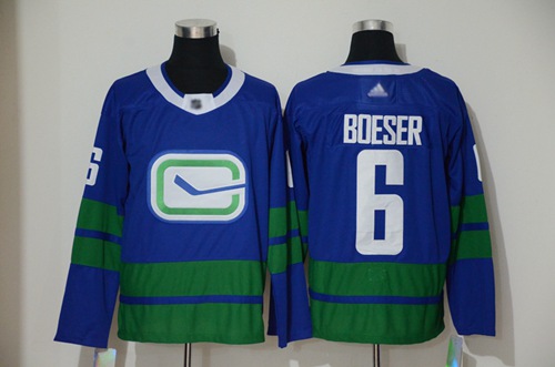 Canucks #6 Brock Boeser Blue Alternate Authentic Stitched Hockey Jersey