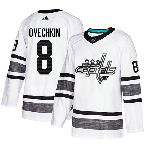 Capitals #8 Alex Ovechkin White Authentic 2019 All-Star Stitched Hockey Jersey