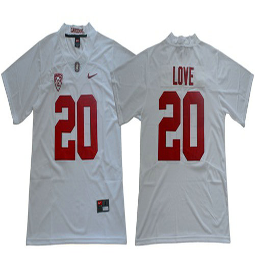 Cardinal #20 Bryce Love White Limited Stitched NCAA Jersey