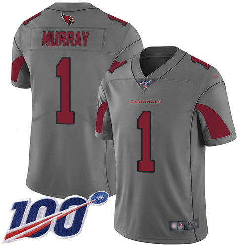 Cardinals #1 Kyler Murray Silver Youth Stitched Football Limited Inverted Legend 100th Season Jersey