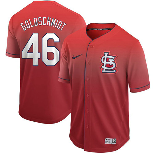 Cardinals #46 Paul Goldschmidt Red Fade Authentic Stitched Baseball Jersey