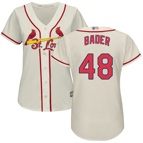 Cardinals #48 Harrison Bader Cream Alternate Women's Stitched Baseball Jersey