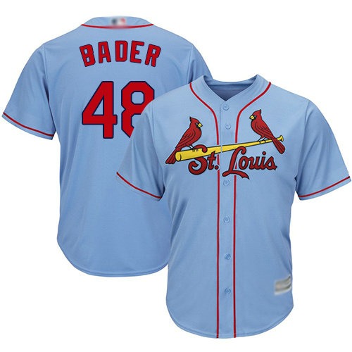 Cardinals #48 Harrison Bader Light Blue Cool Base Stitched Youth Baseball Jersey