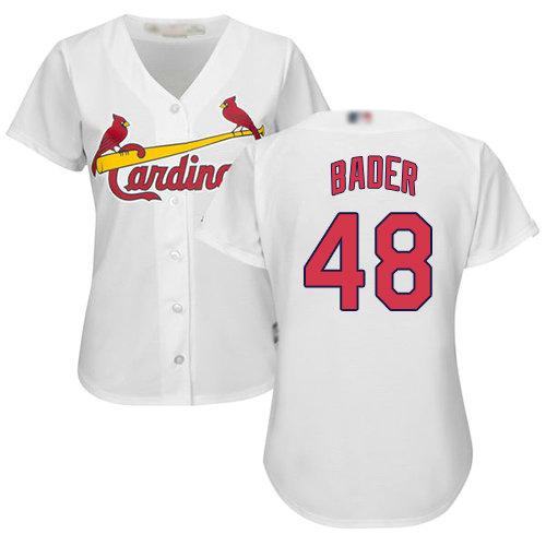 Cardinals #48 Harrison Bader White Home Women's Stitched Baseball Jersey