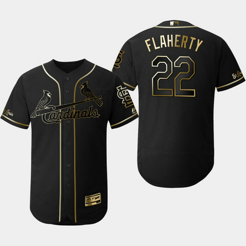 Cardinals 22 Jack Flaherty Black Gold Flexbase Jersey