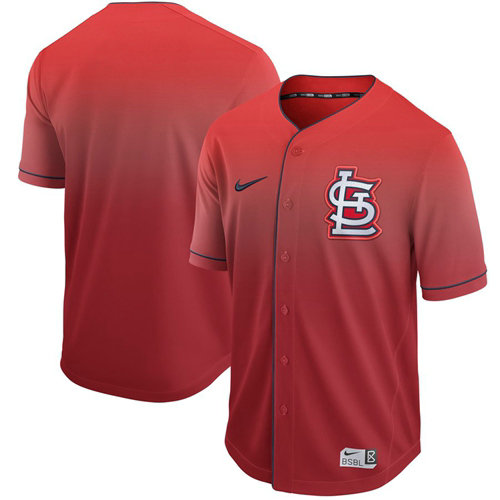 Cardinals Blank Red Fade Authentic Stitched Baseball Jersey