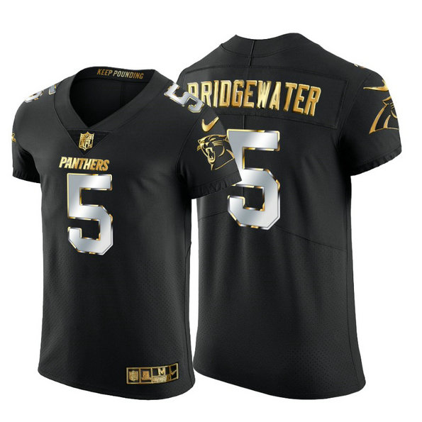 Carolina Panthers #5 Teddy Bridgewater Men's Nike Black Edition Vapor Untouchable Elite NFL Jersey