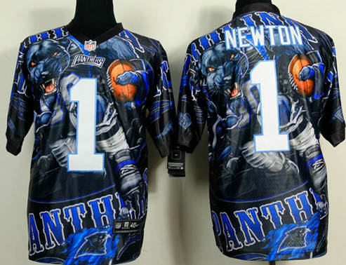Carolina Panthers 1 Cam Newton Men Fanatical Version NFL Jerseys