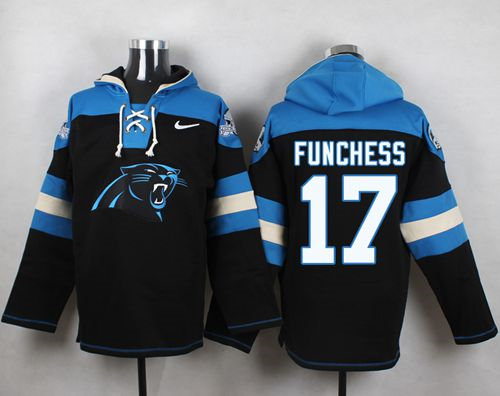 Carolina Panthers 17 Devin Funchess Black Player Pullover Nike NFL Hoodie