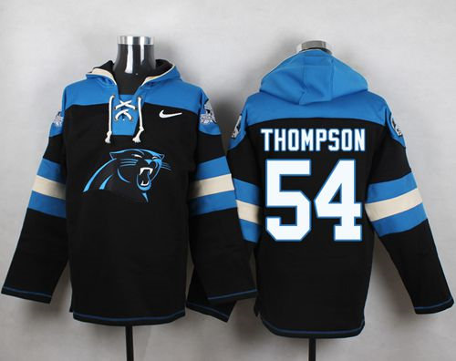 Carolina Panthers 54 Shaq Thompson Black Player Pullover Nike NFL Hoodie